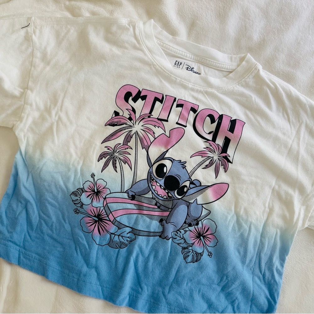 Disney Stitch Blue and White Short Sleeve Tee